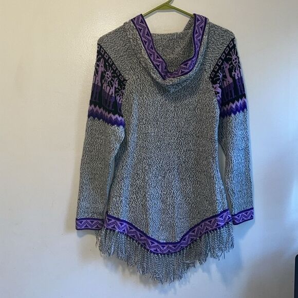 EXCELLENT CONDITION ALPACA WOOL ARTESANIA SWEATER/PONCHO/CAPE MADE IN PERU - Picture 7 of 7